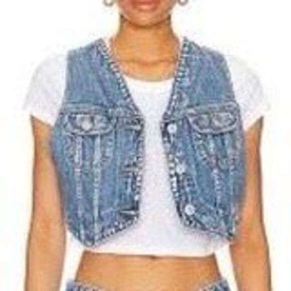NWT RE/DONE Micro Trucker Cotton denim Vest. Size L - Picture 4 of 10